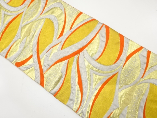 JAPANESE KIMONO / ANTIQUE FUKURO OBI / SILK / WOVEN ABSTRACT